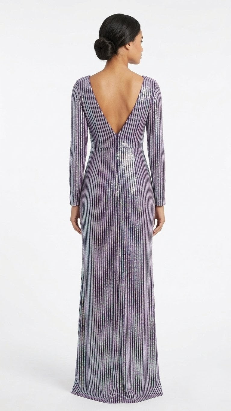 Blueish Purple Slit Dress
