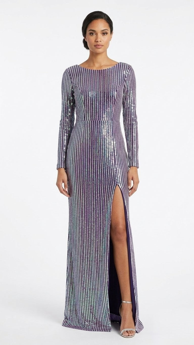 Blueish Purple Slit Dress