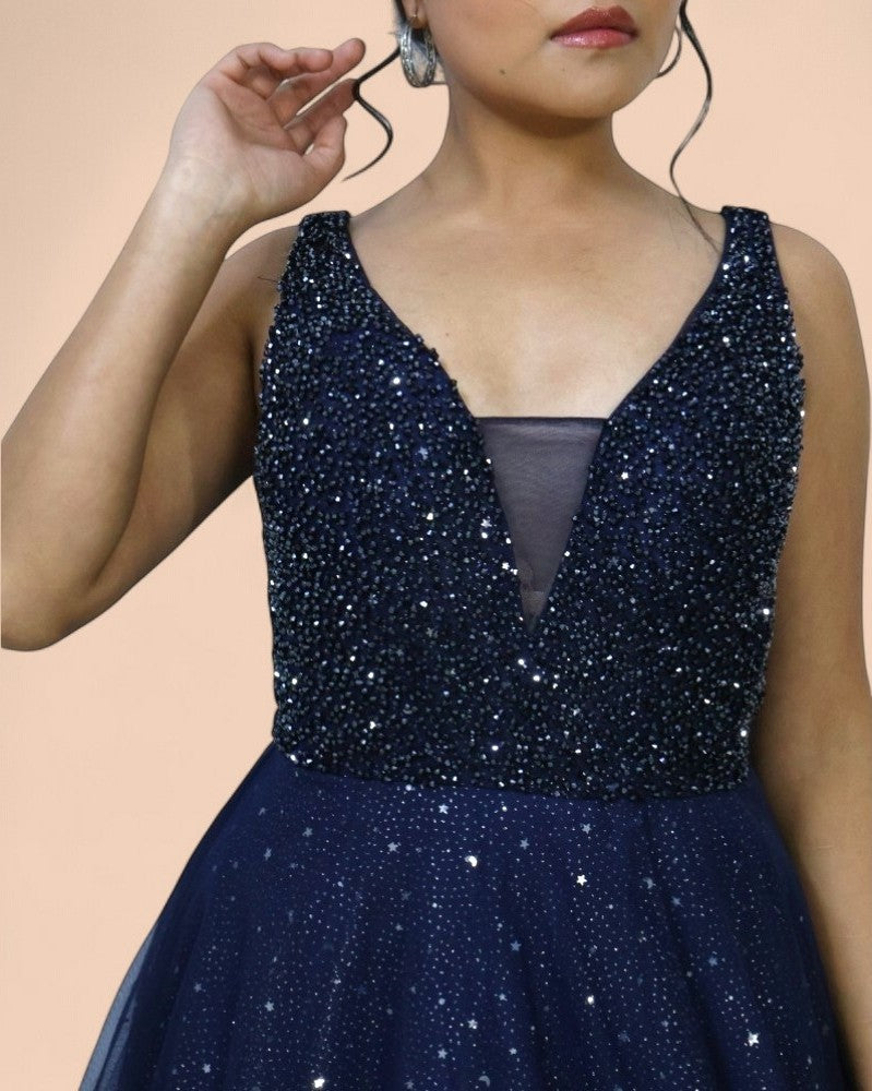 Blue Ballgown With Cape