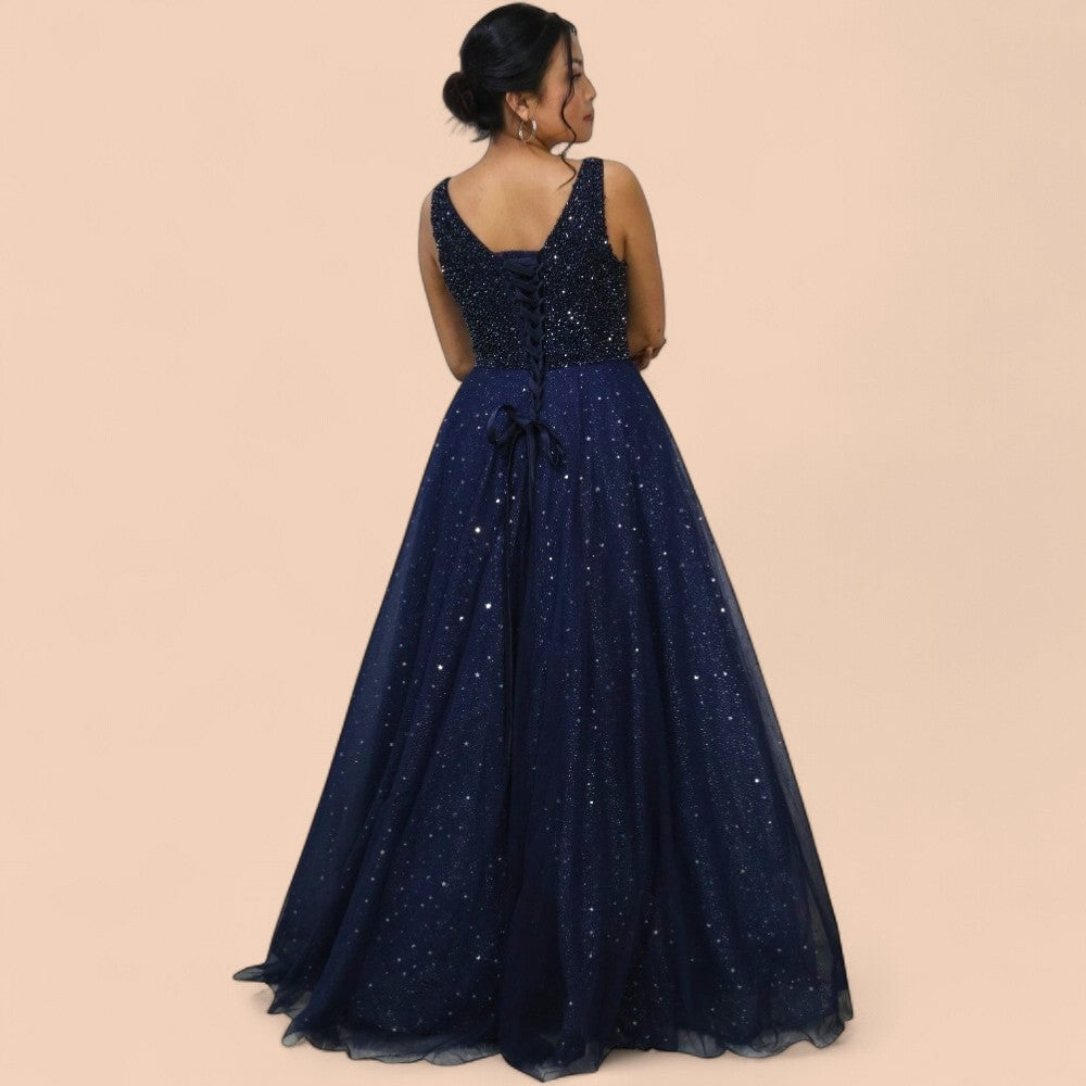 Blue Ballgown With Cape