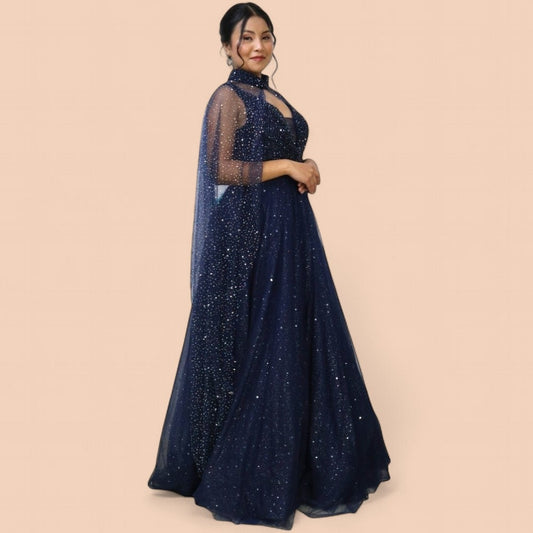 Blue Ballgown With Cape