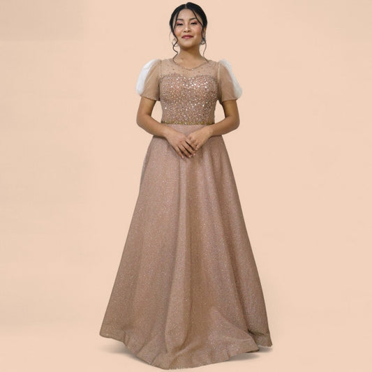 Ash Pink Short Sleeve Gown