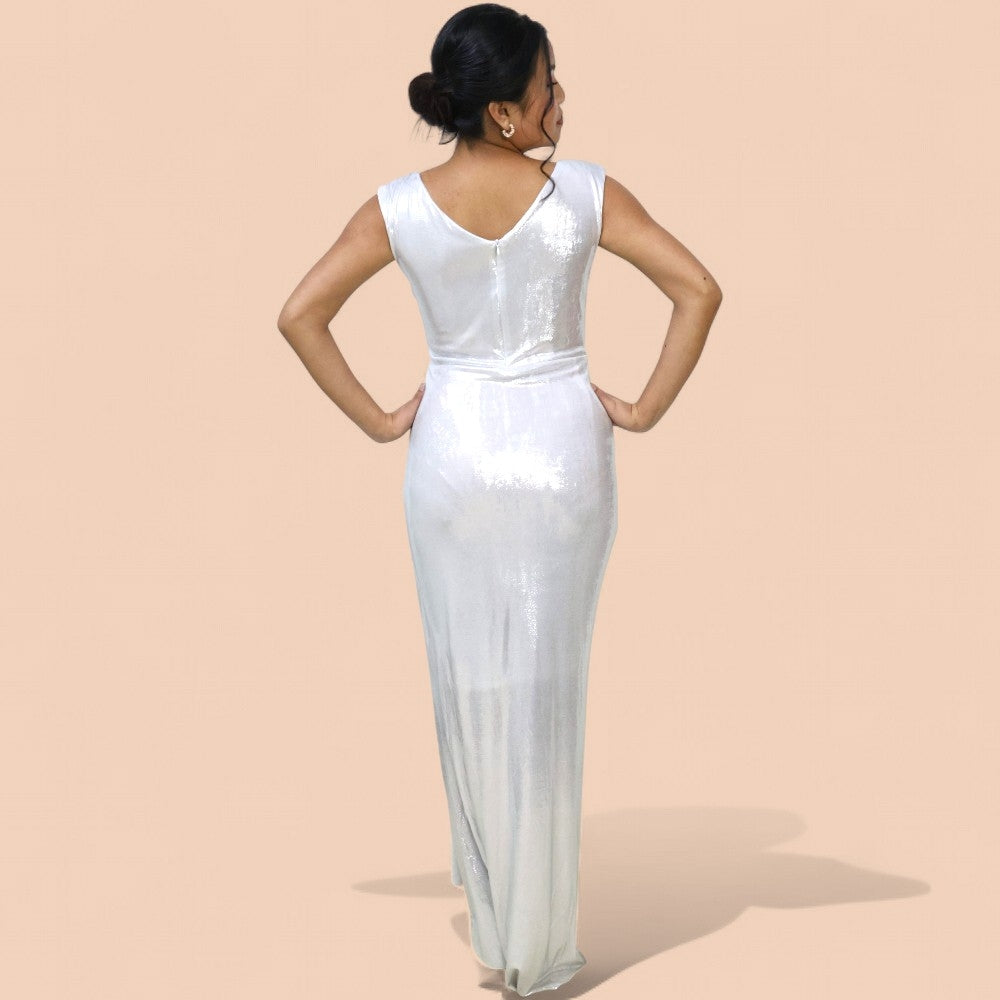 Rosegold Shimmer Draped Gown