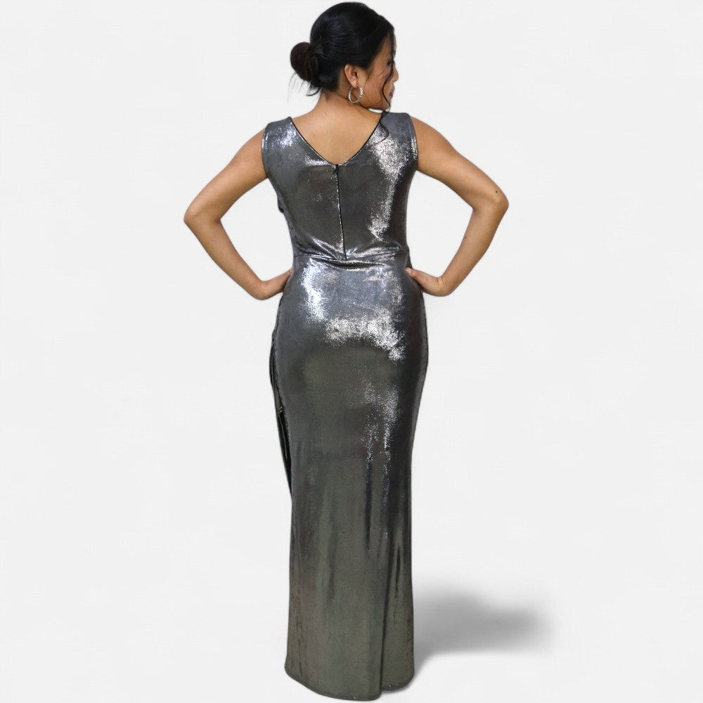Sleeveless Dark Silver Dress
