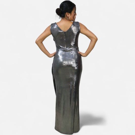 Sleeveless Dark Silver Dress