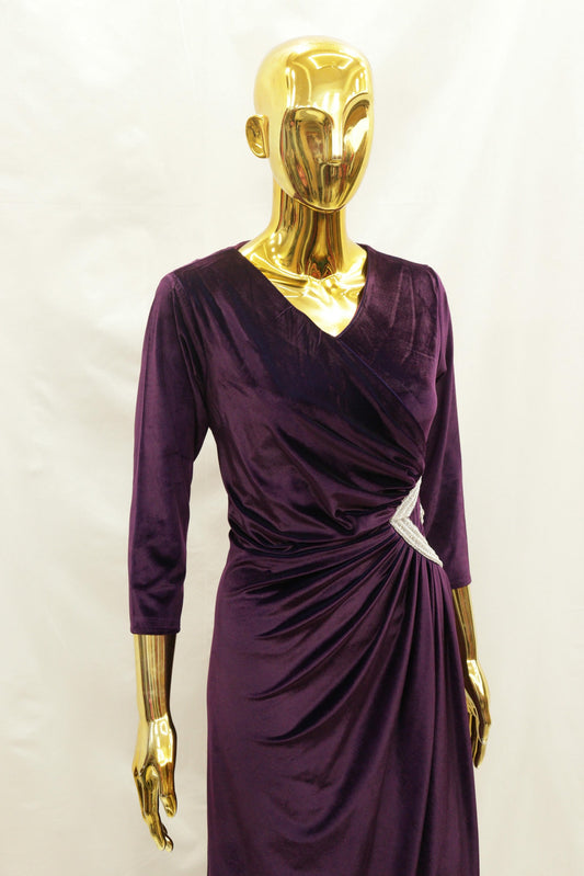 Velvet Longsleeve Stretchable Slimlook Maxi