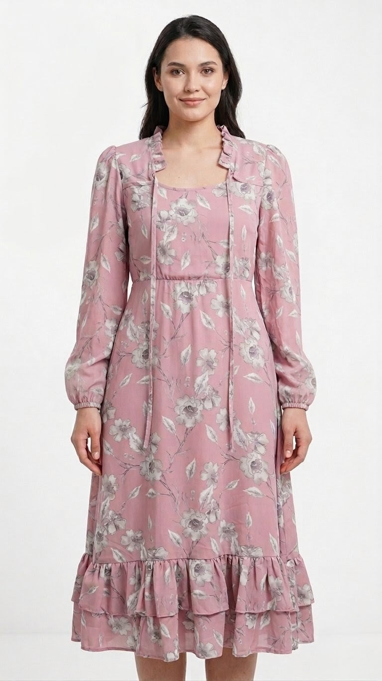Pink Floral Maxi Dress