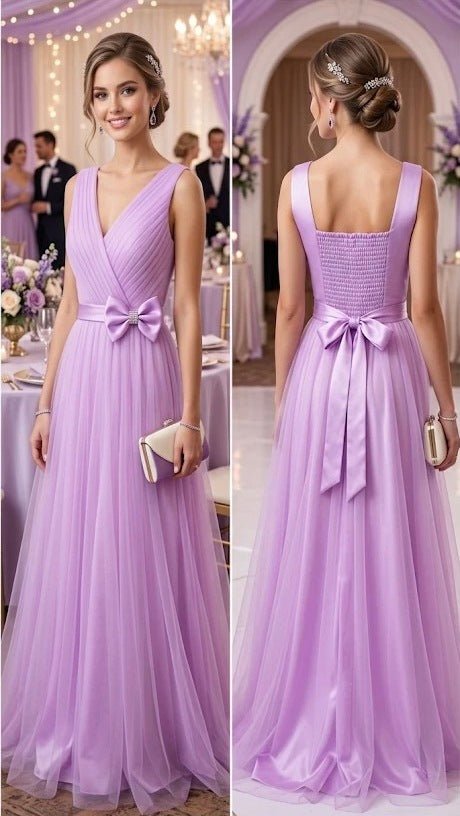 Lilac Bow Maxi Dress