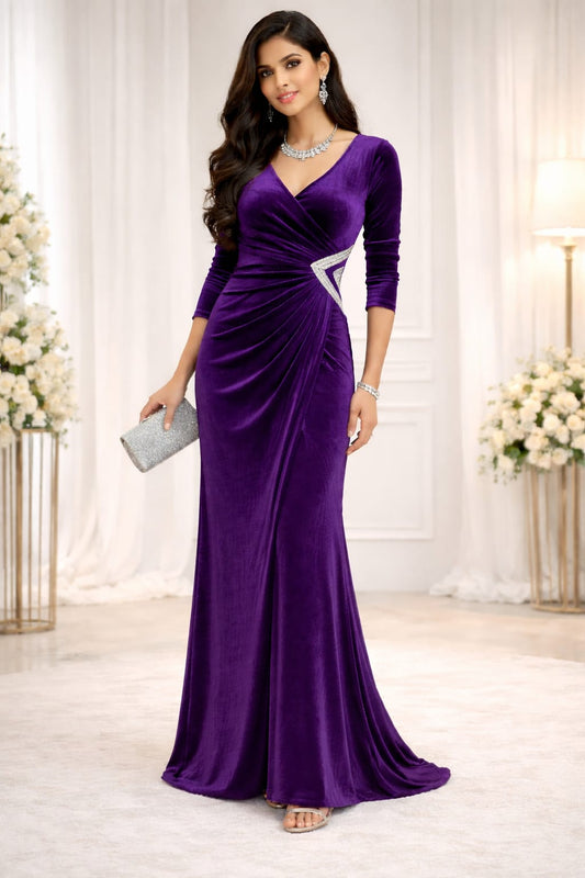 Long Sleeve Purple Gown