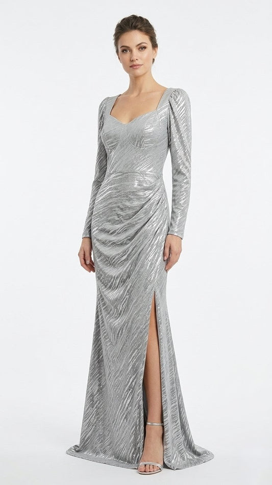 Silver Gown With Slit