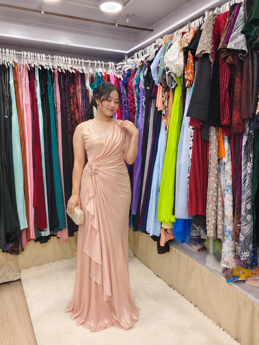 Rosegold Elegant Gown(Fits upto bust size 36)