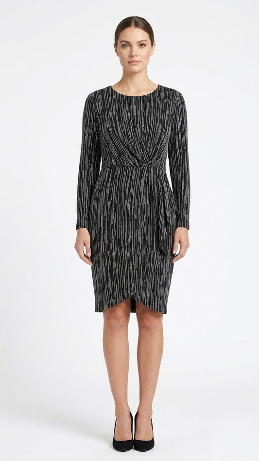 Short Black Dress With Silver Accents